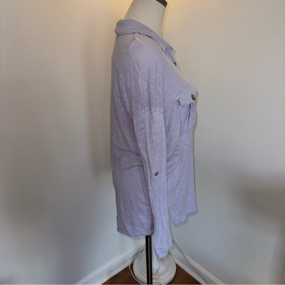 Free People Women’s Small Purple Lilac We The Free Penelope Button-Down Top - Picture 9 of 10